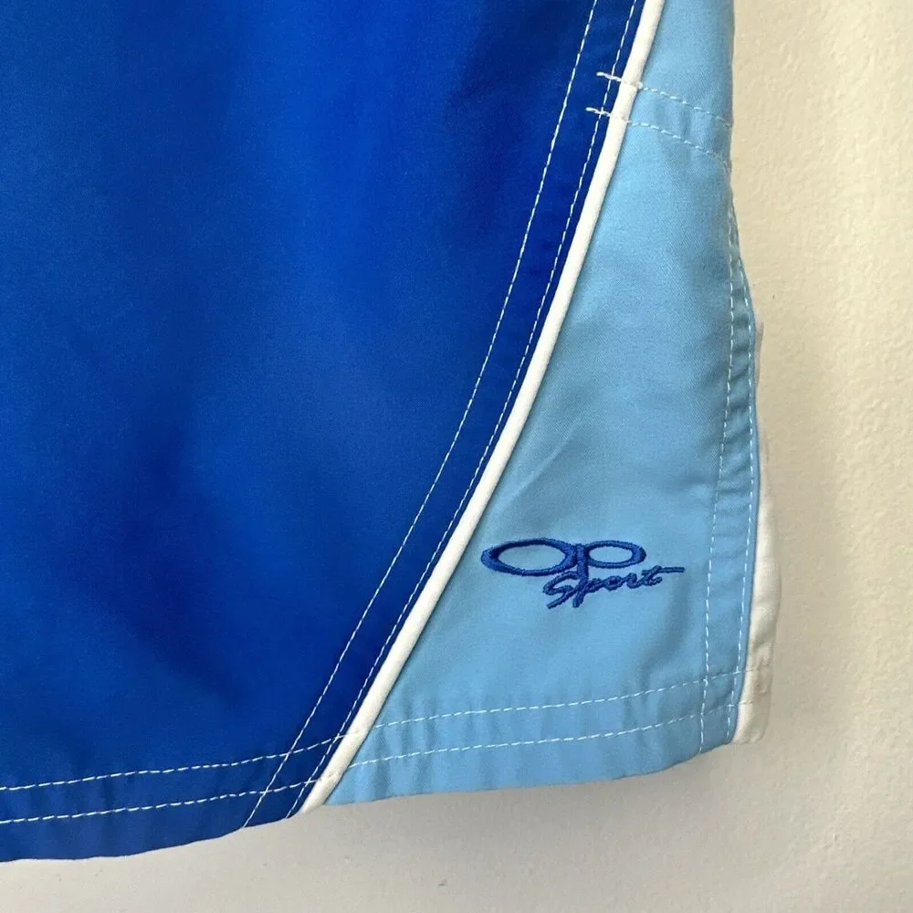 Ocean Pacific Men's Cargo Swim‎ Trunks XL Blues & White Board Shorts Surf